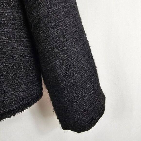 Eileen Fisher Open Front Tweed Jacket in Black - Size S - Picture 5 of 12